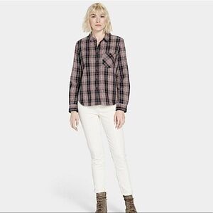UGG Women's Elin Flannel Button Front Long Sleeve